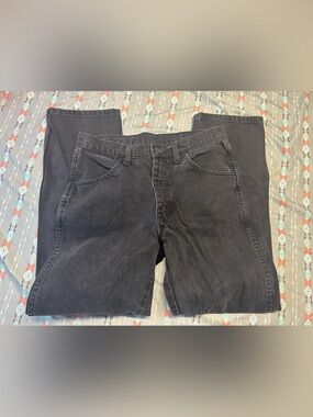 💢Mens Wrangler Black Relaxed Fit Jeans